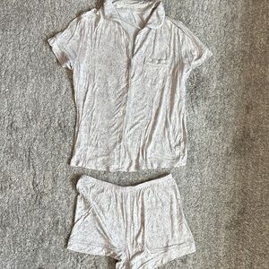 Stars Above White Button-Up Pajama Set